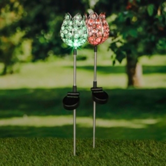 Haushalt International Gartenstecker Solar-Gartenstecker "Kristallblume", 2er Set Maße: ca. 9 x 65cm (1-St)