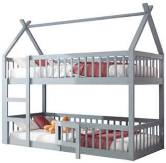 REDOM Etagenbett Jugendbett, Kinderbett mit Treppe, Loft Design (Etagenbett-Rahmen 90*200 cm), ohne Matratze