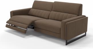 Sofanella 3-Sitzer MARA Stoffsofa Couch italienisch in Hellbraun S: 216 Breite x 101 Tiefe