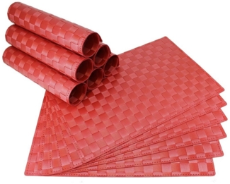 matches21 HOME & HOBBY Platzset Tischset MODERN bordeaux rot Tischunterlage als Tischdeko, (12-St), modernes Esstisch Platzdeckchen als abwaschbarer Tischuntersetzer