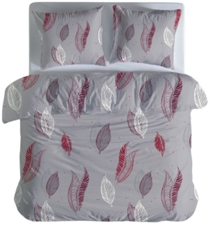 Leonado Vicenti Bettwäsche Winter Fleece 135x200, Fleece, 2 teilig, Warm flauschig weich MikroFleece Thermo Bordeaux Rot Feder