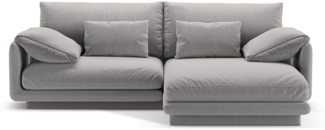 Micadoni Ecksofa Torino 3-Sitzer Strukturierter Stoff Hellgrau Rechts