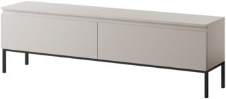 Selsey 'Bemmi' TV-Element, beige mit schwarzem Metallgestell, 46 x 150 x 32 cm