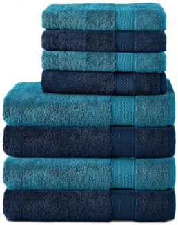 Komfortec Handtuch Set 100% Baumwolle, 4 Badetücher 70x140 und 4 Handtücher 50x100 cm, Frottee (Packung, 8-St), Badehandtuch & XXL Saunatuch, Weich, Towel, Groß