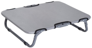 PawHut Tierbett für kleine Hunde, Gestell aus Stahlrohr, Bezug aus 600D Oxford, für Draußen Camping, 59 x 46 x 15 cm, Grau