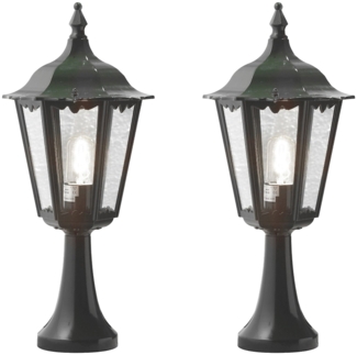 2er-Set grüne Sockelleuchte FIRENZE, E27, Aluminium, Höhe 55 cm