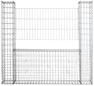 Gabionen Mauer Gartenzaun 160x20x150 cm Gabione Steinkorb Rank-Gitter Draht