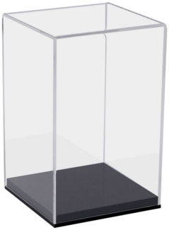 HMF Vitrine elegante Acryl Vitrine, Ausstellungskasten für Sammelstücke Schaukasten für Modellautos, Figuren, 14 x 14 x 22 cm, transparent