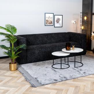 Bronx71 Chenille Sofa Memphis 3-Sitzer schwarz