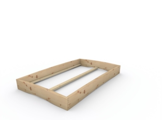 Zirbenbett Massivholzbett "Rosi" metallfrei 120 x 200 cm 20 cm ohne Kopfteil