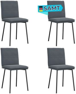 Esszimmerstühle VERA 4er Set Dunkelgrau Samt | Polsterstühle Küchenstuhl Wohnzimmerstühle Essstühle bequem