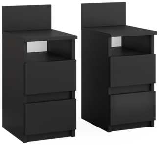 Nachttisch Monty Schwarz 2er Set Vicco