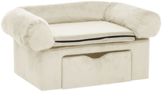 vidaXL Hundesofa mit Schublade Creme 75x50x38 cm Plüsch 171082