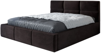 Polsterbett EMILI-OM 90x200 mit Bettkasten und Lattenrost. Farbe: Espresso 6
