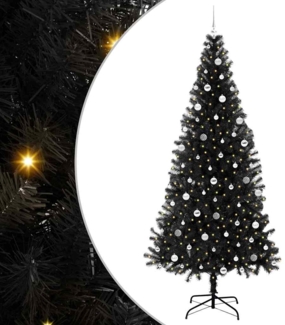 vidaXL Weihnachtsbaum mit 300 LEDs mit Ständer Schwarz 240 cm PVC 3396501