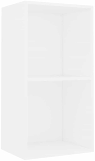 vidaXL Bücherregal 2 Fächer Weiß 40x30x76,5 cm Holzwerkstoff 800927