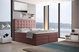 Boxspringbett Schlafzimmerbett TRIANA DELUX 180x200 cm in Stoff Altrosa
