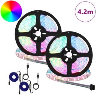 vidaXL LED Streifen 4 pcs Schwarz und Transparent 210 x 0,8 x 0,3 cm 3429110