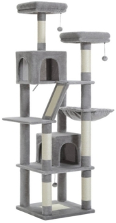 PAWZ Road Kratzbaum Kratzbaum, Großer Spielturm,6 Kratzstämme,2 Kratzbrettern, 180cm, grau, dunkelgrau, beige,rosa
