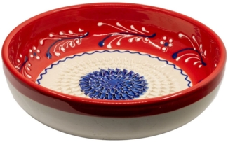 Kaladia Multireibe Reibeschüssel in Rot/Weiß/Blau, Keramik, handbemalte Küchenreibe - Made in Spain