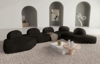 Sofa Dreams Wohnlandschaft Saragossa U Form Design Lounge Couch, 6-Sitzer, Stoffbezüge in vielen Farben
