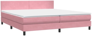 vidaXL Boxspringbett mit Matratze Rosa 180x220 cm Samt 3316082
