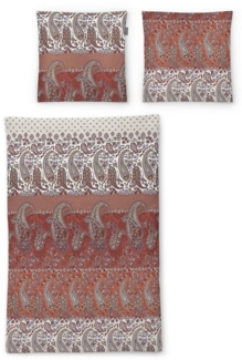 Irisette Sky Mako-Satin Bettwäsche 135x200 Paisley rot orange 8507-60