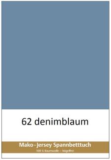 Janine Mako Jersey Spannbetttuch Bettlaken 140-160x200 cm OVP 5007 62 denimblau