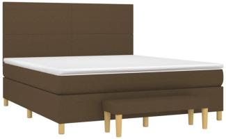 vidaXL Boxspringbett mit Matratze Stoff Dunkelbraun 160 x 200 cm, Härtegrad: H2 [3137008]