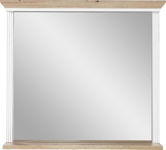 Spiegel Jena / Jasmin , Holzwerkstoff , Weiß, Holzfarben , 93 x 83 x 15 cm