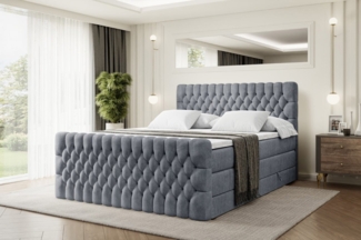 ALTDECOR Boxspringbett SERENE-Z KING (Multipocket-Matratze H4, H3 Matratze Bonellfederung, Topper, Kopfteil), Doppelbett mit Fußteil