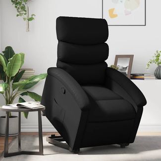 Relaxsessel, Fernsehsessel, Schlafsessel mit Aufstehhilfe Schwarz Kunstleder