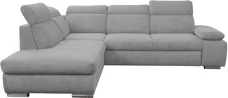 WERK2 Ecksofa Alicante Cord, inkl. Bettfunktion & Bettkasten, Breite 280cm, L-Form, Schlafsofa mit Bettkasten & verstellbaren Kopfstützen.