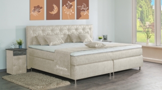 Meisterbetten Boxspringbett Inox 180x220 in MS-Nature, Matratzenbezug Nano, Ergoflex-Topper
