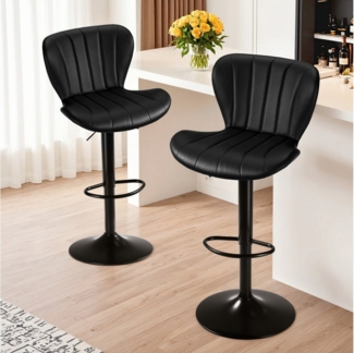TLGREEN Barhocker 2er-set Barstühle,Küchenstuhl mit 360-Grad-Drehfunktion, (Sitzhöhe62cm - 83 cm,Bis 168kg), fur Hausbar,Heimküche,Restaurants und Cafés