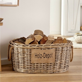 Home-trends24. de Kaminholzkorb Kaminholzkorb Brennholzkorb Korb Holz Groß Weide