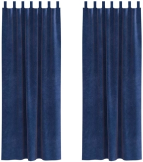 vidaXL Verdunkelungsvorhänge 2 pcs Dunkelblau 140 x 245 cm Samt 4107206