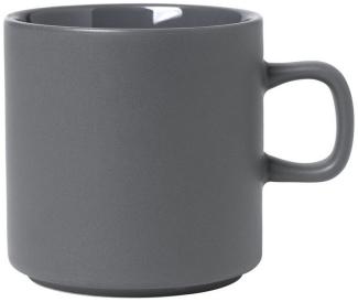 Blomus Pilar Tasse, Kaffeetasse, Henkelbecher, Becher, Keramik, Pewter, 250 ml, 63971