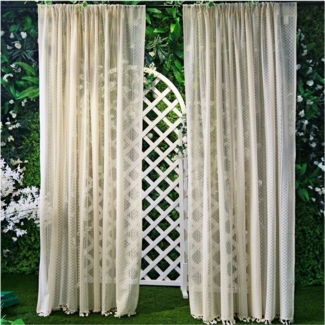 Jibenhome Vorhang Sheer Voile Vorhang mit Quasten, für Wohnzimmer Schlafzimmer, (2 St)