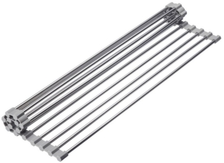 Thiru Abtropfmatte rollbar, aus rostfreiem Edelstahl - 29x47 cm, mit Silikonkante