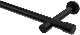 Gardinenstangen-Set Prestige Santo 100 cm, 1-läufig (ohne Ringe), 20 mm Ø Schwarz
