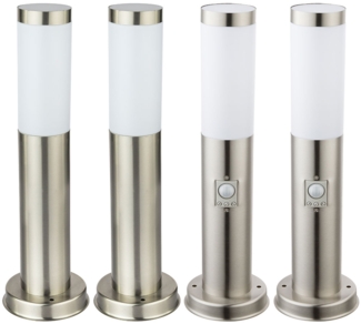 4er Set Stehleuchten für den Außenbereich mit Sensor