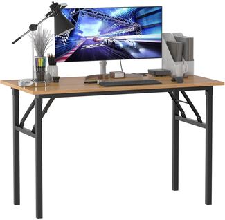 Klapptisch Computertisch PC Tisch 120x60x75 cm Büro Esstisch Teak Schwarz