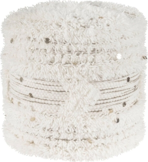 Kayoom Pouf Bohist 425 35x35 cm, Strukturen mit Fransen und Quasten (1-St), handgefertigt, Unikat, sehr gut kombinierbar, vielfältig im Einsatz