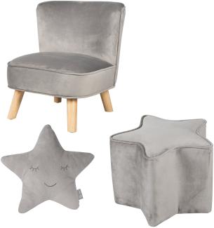 Roba 'Lil Sofa' 3-tlg. Kindersessel-Set, klein, silbergrau