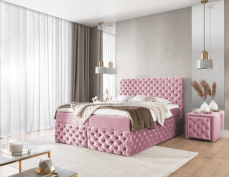 yourhouse24 Boxspringbett Castel (Bonell-Matratze und Topperr), mit zwei Bettkästen (mit zwei Bettkästen, Bonell-Matratze und Topper), Doppelbett, Polsterbett mit Kopfteil, Boxspringbett