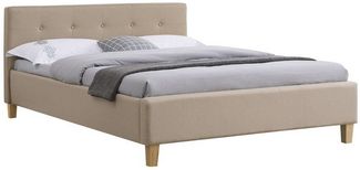 CARO-Möbel Polsterbett Adele Bettgestell 140x200 cm Doppelbett Designbett, inklusive Lattenrost, Stoffbezug in beige