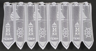 Gardinen Kranzusch Scheibengardine nach Maß Leuchtturm, Stangendurchzug (1 St), transparent, Stablöcher,transparent,verschiedene Höhen, Breiten, Farben
