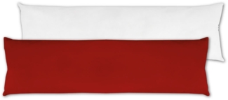 Seitenschläfer Kissenhülle Kissenfüllung Körperkissen, bequem und anschmiegsam in vielen verschiedenen Farben erhältlich (ca. 40x140cm + Kissenfüllung / rot - karminrot)