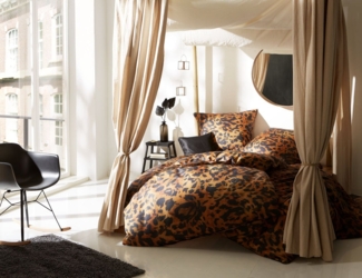 Mako Satin Bettwäsche Leopard 200x220 + 2x 80x80